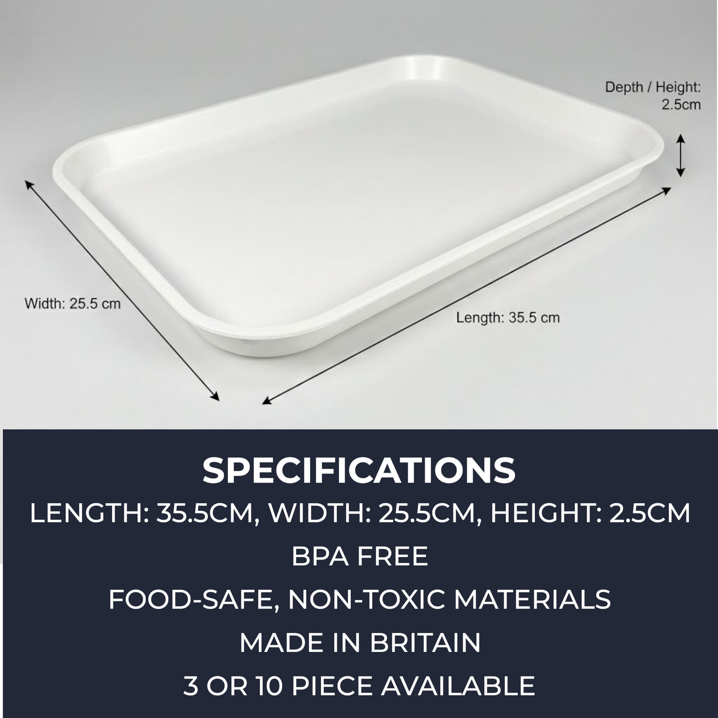 Stackable food-safe trays for deli and café displays