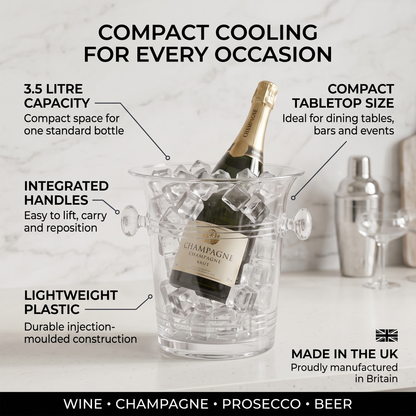 UK-made clear champagne bucket product detail