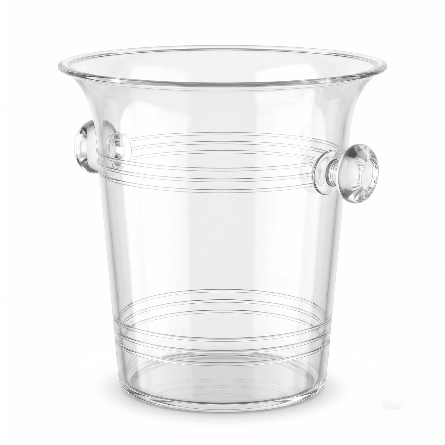 Transparent plastic wine cooler with integrated carry handles