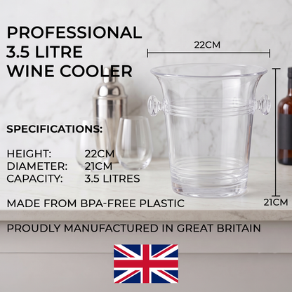 Dimensions of clear 3.5 litre wine bottle cooler