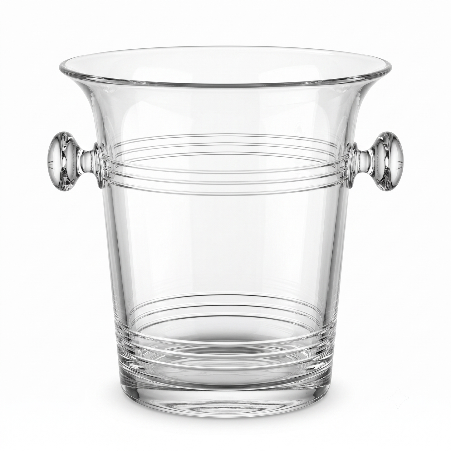 Lightweight clear plastic wine cooler handle detail