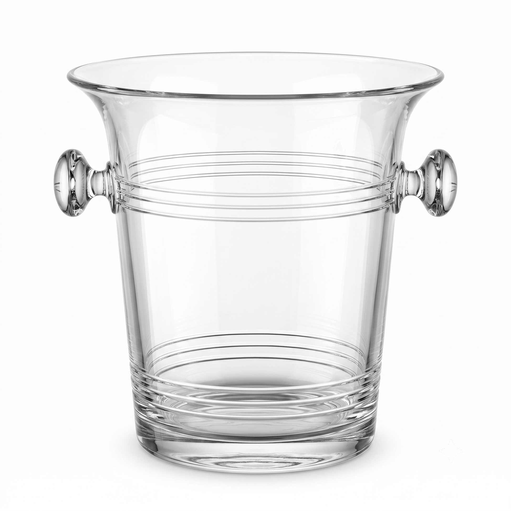 Lightweight clear plastic wine cooler handle detail