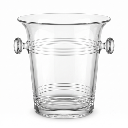 Lightweight clear plastic wine cooler handle detail
