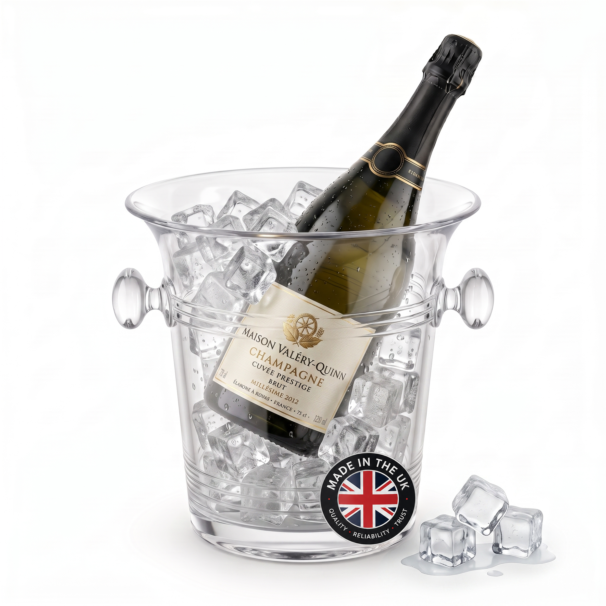 Clear 3.5 litre wine cooler on a white background