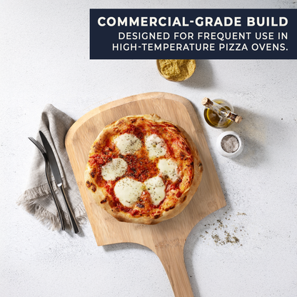 Extra-Large Professional Wooden Pizza Peel with Long Handle - Tapered Edge Pizza Paddle 14" x 16"