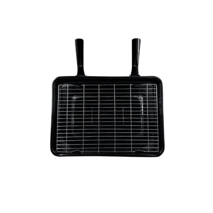 Vitreous Enamel Grill Pan, Handle & Wire Rack, Extra Large (42cm) - Premium Kitchen from Chabrias Ltd - Just £22.99! Shop now at Chabrias Ltd