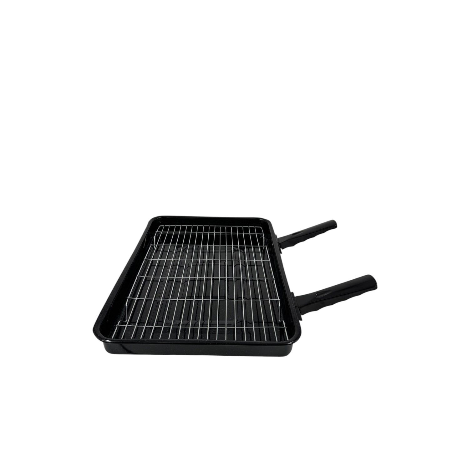 Vitreous Enamel Grill Pan, Handle & Wire Rack, Extra Large (42cm) - Premium Kitchen from Chabrias Ltd - Just £22.99! Shop now at Chabrias Ltd