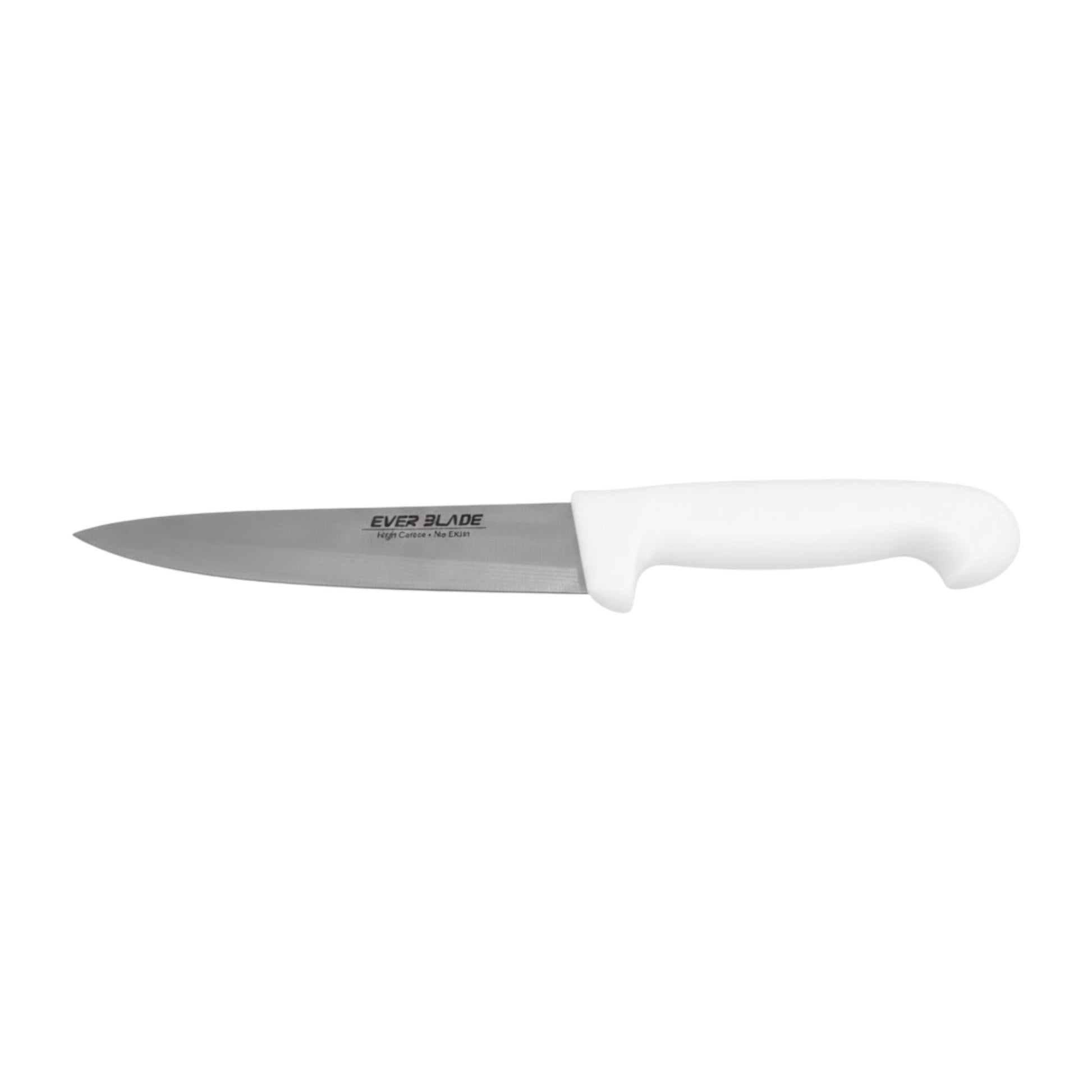 balanced 160mm chef knife with ergonomic white handle grip