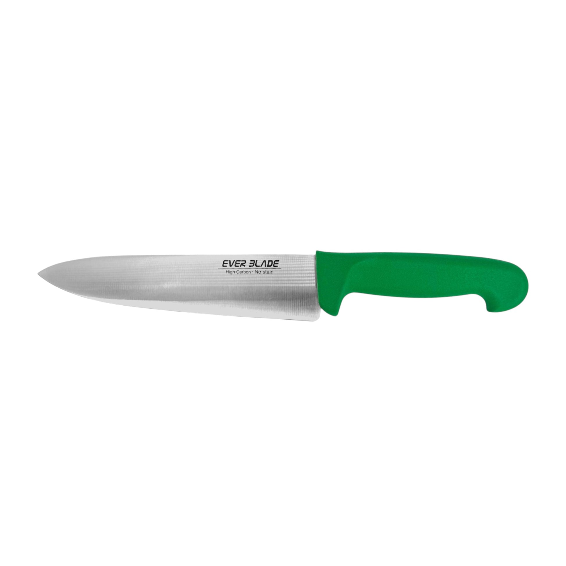colour coded chef knife 200mm with green handle landscape view