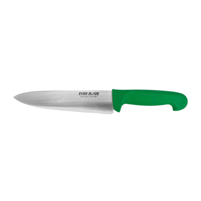 colour coded chef knife 200mm with green handle landscape view