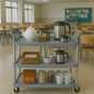 Silver 3-Tier Plastic Catering Trolley with Aluminium Legs - Premium Furniture from Chabrias Ltd - Just £69.99! Shop now at Chabrias Ltd