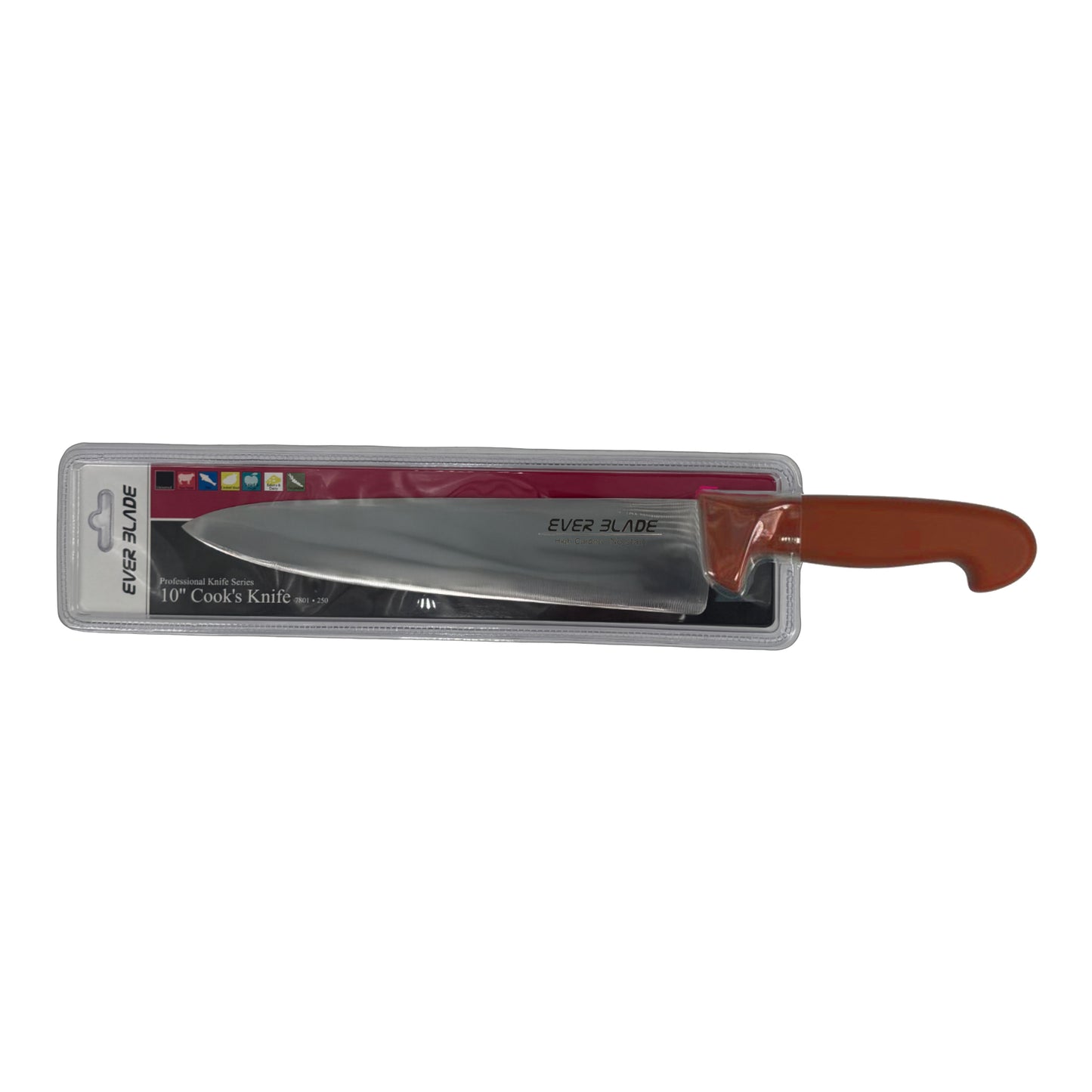 ever blade chef knife 250mm brown handle packaging landscape view