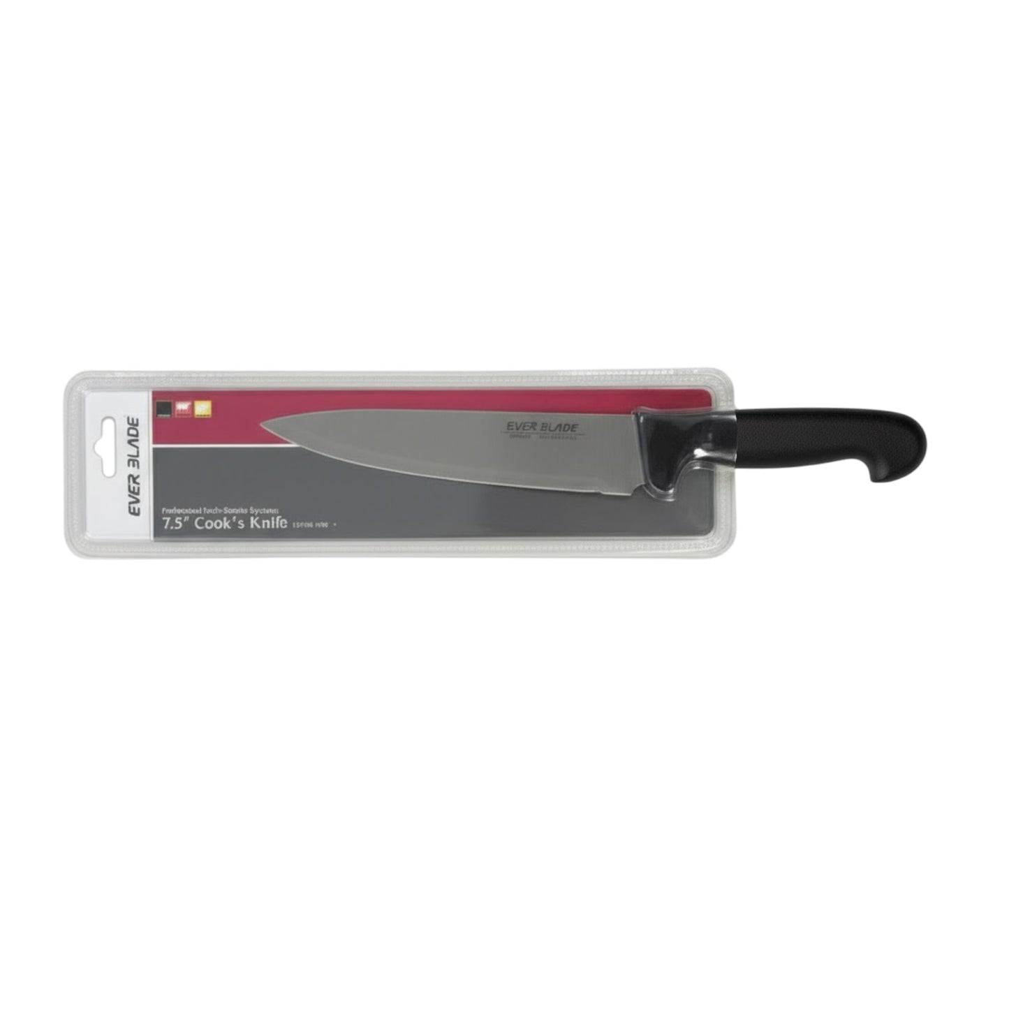 balanced 190mm chef knife with ergonomic black handle grip