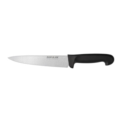 ever blade chef knife showing full length and black handle design