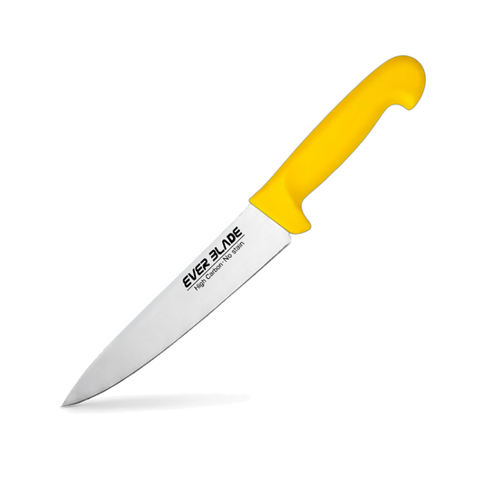 ever blade chef knife 190mm with yellow handle on white background