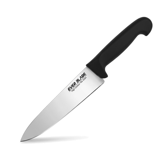 ever blade chef knife 200mm with black handle on white background