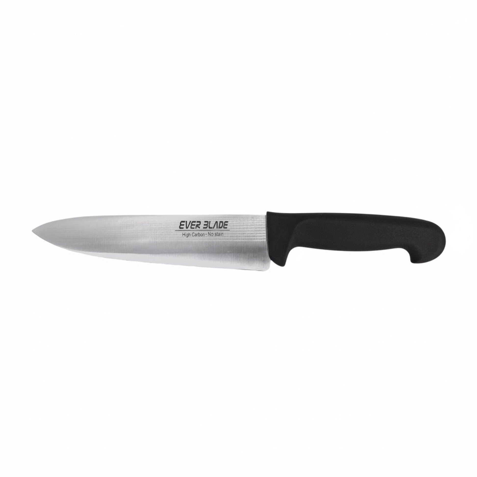 ever blade chef knife showing full length and black handle design