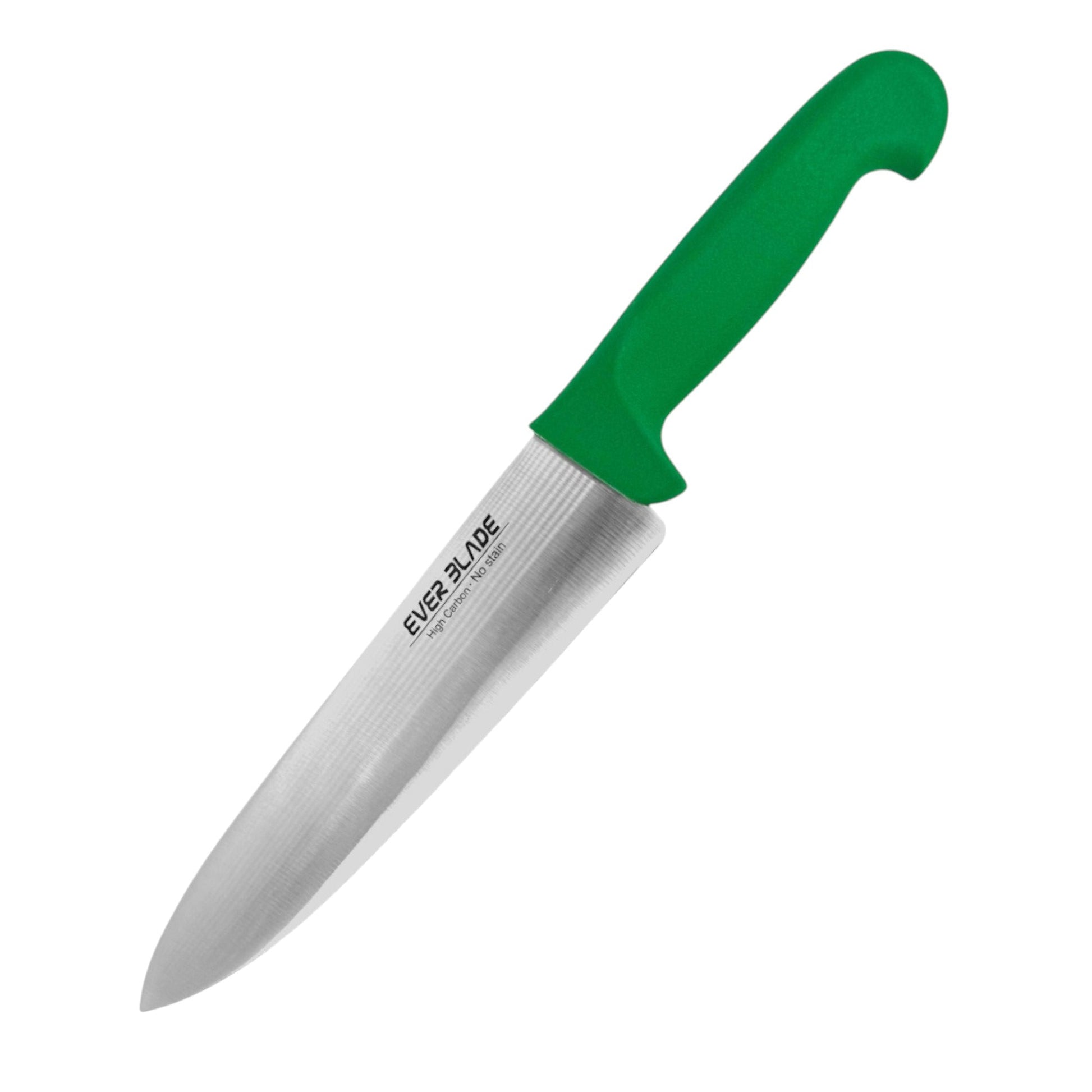ever blade colour coded chef knife 200mm with green handle on white background