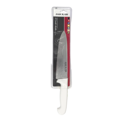 ever blade chef knife 200mm with white handle in packaging
