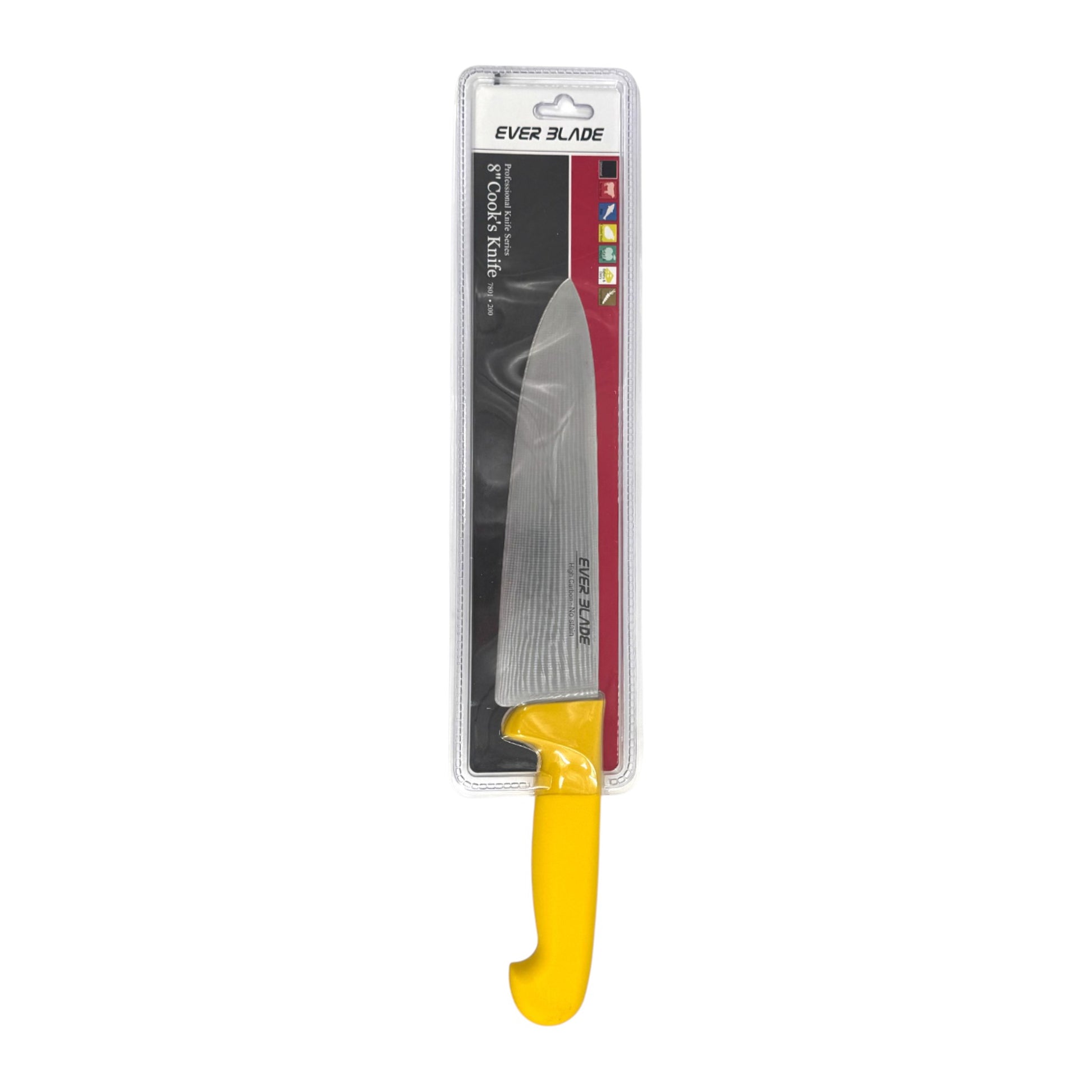 ever blade chef knife 200mm with yellow handle in packaging