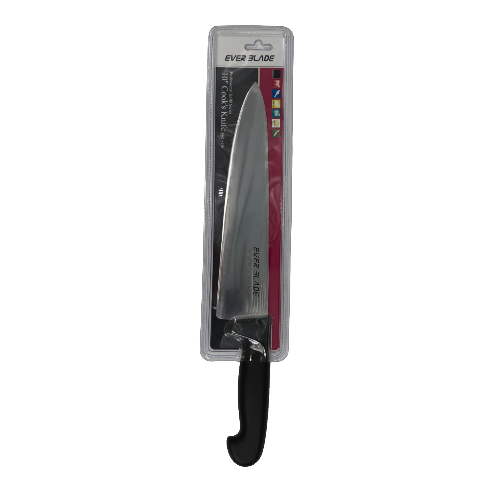 ever blade chef knife 250mm with black handle in packaging