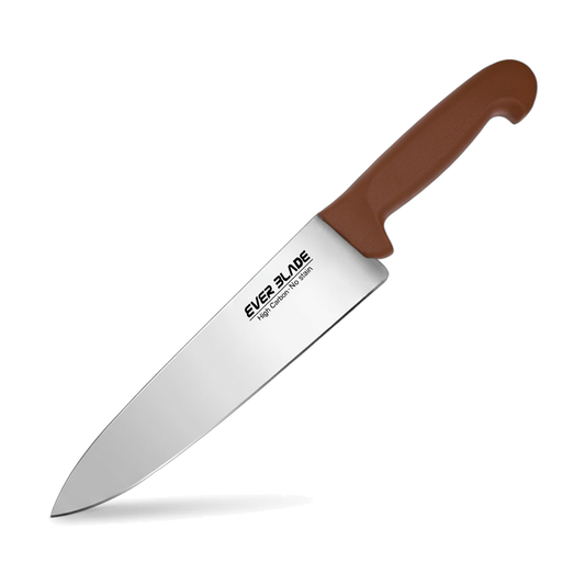 ever blade chef knife 250mm with brown handle on white background