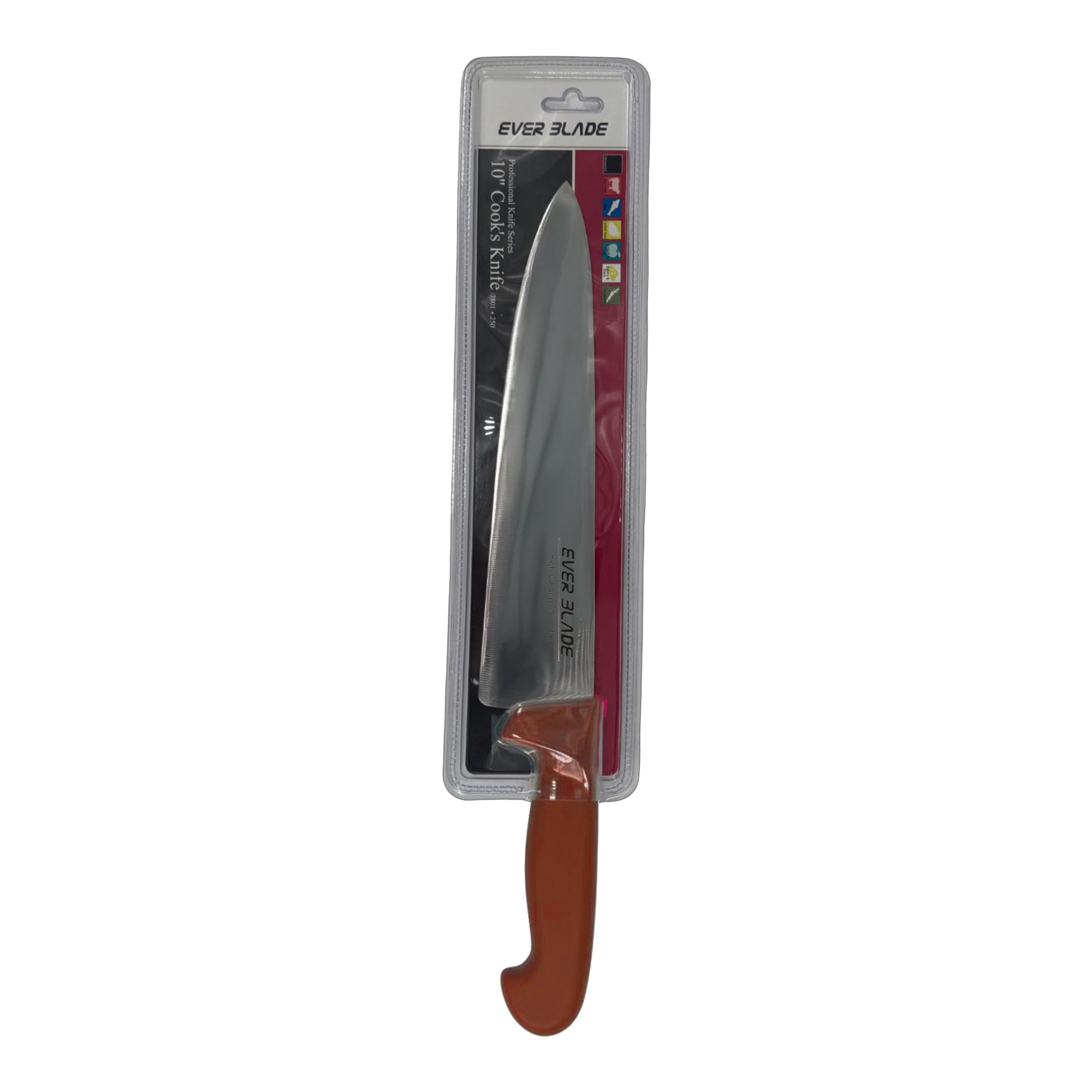 ever blade chef knife 250mm with brown handle in packaging