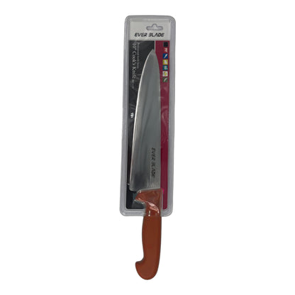 ever blade chef knife 250mm with brown handle in packaging