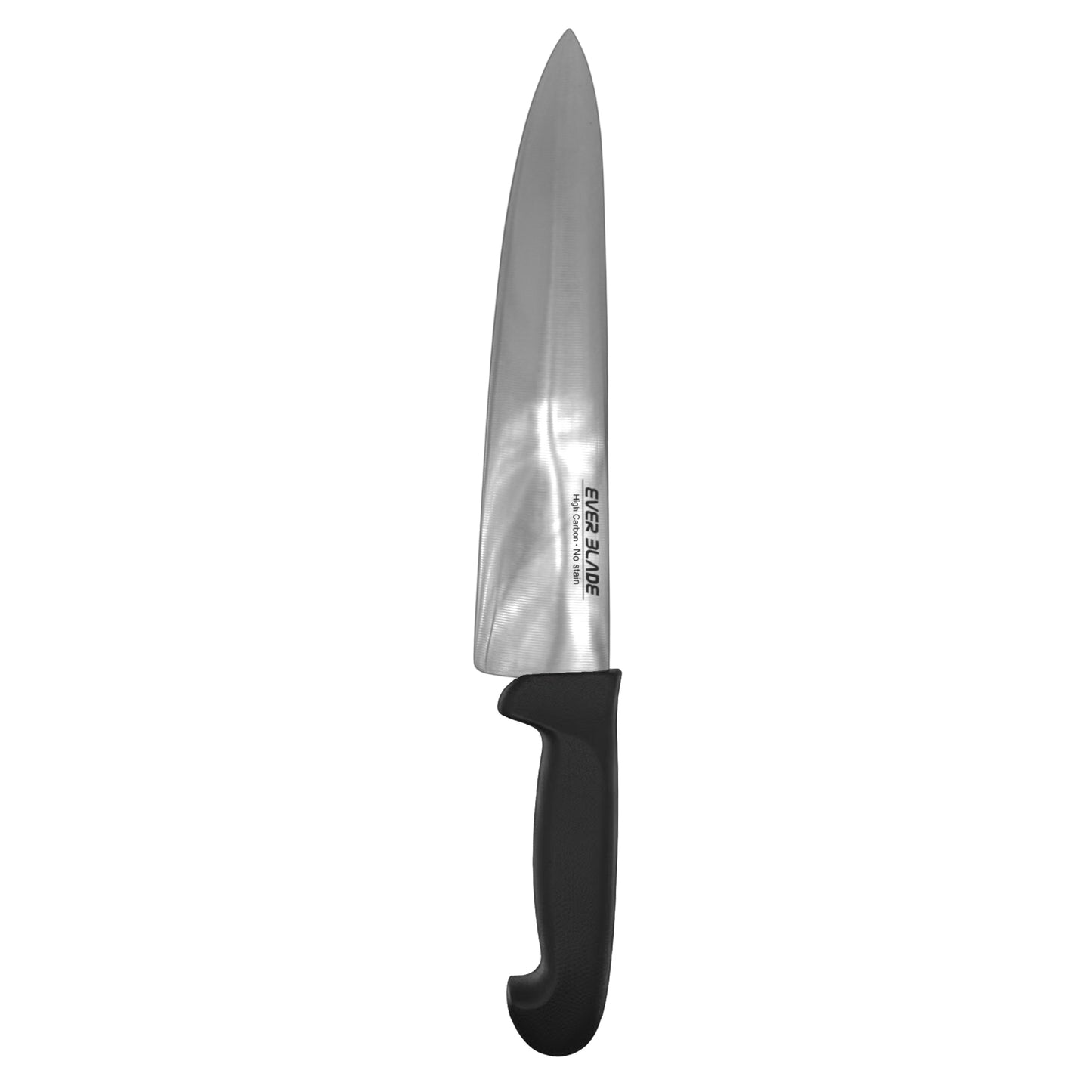 ever blade chef knife showing full length and black handle design