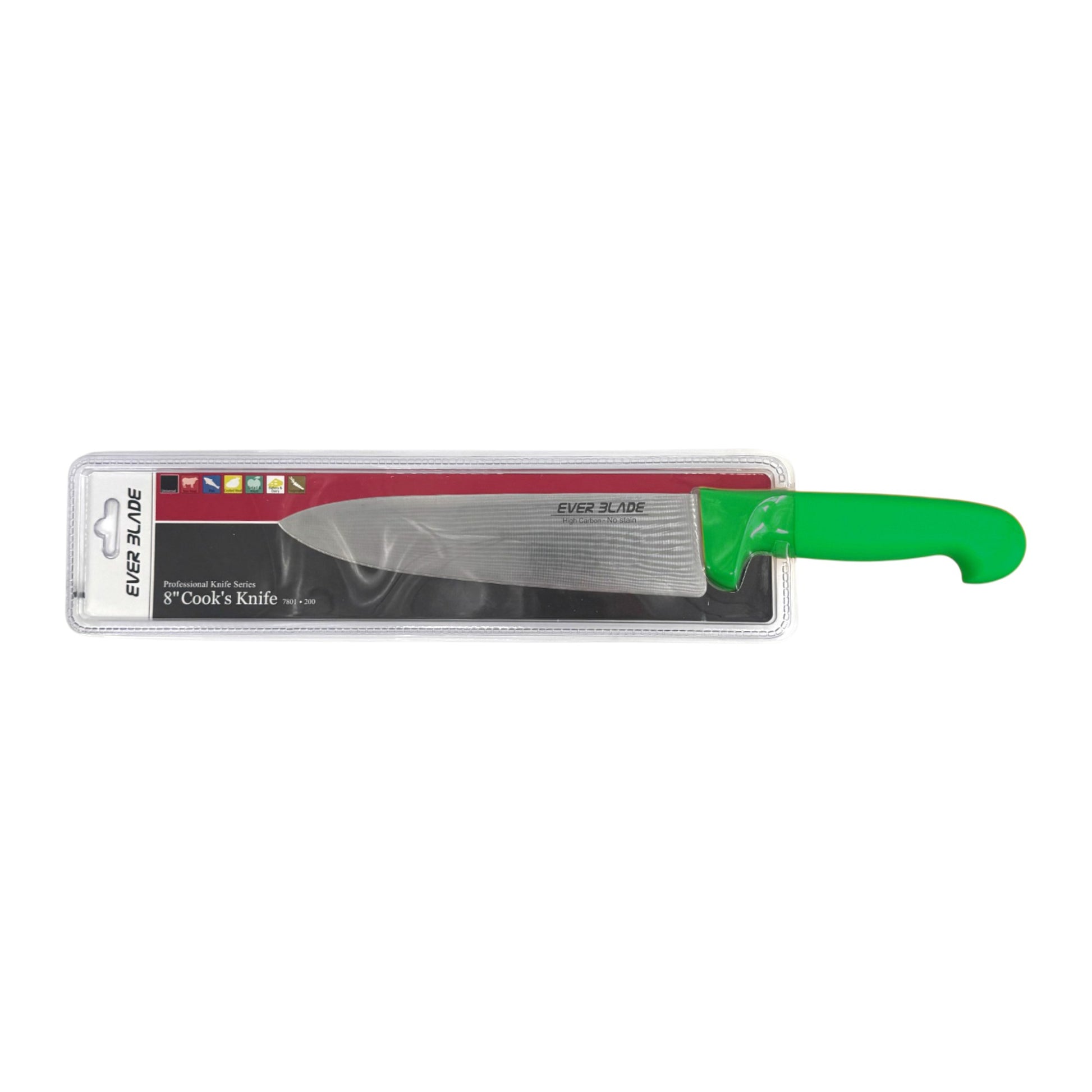 ever blade chef knife 200mm green handle packaging landscape view