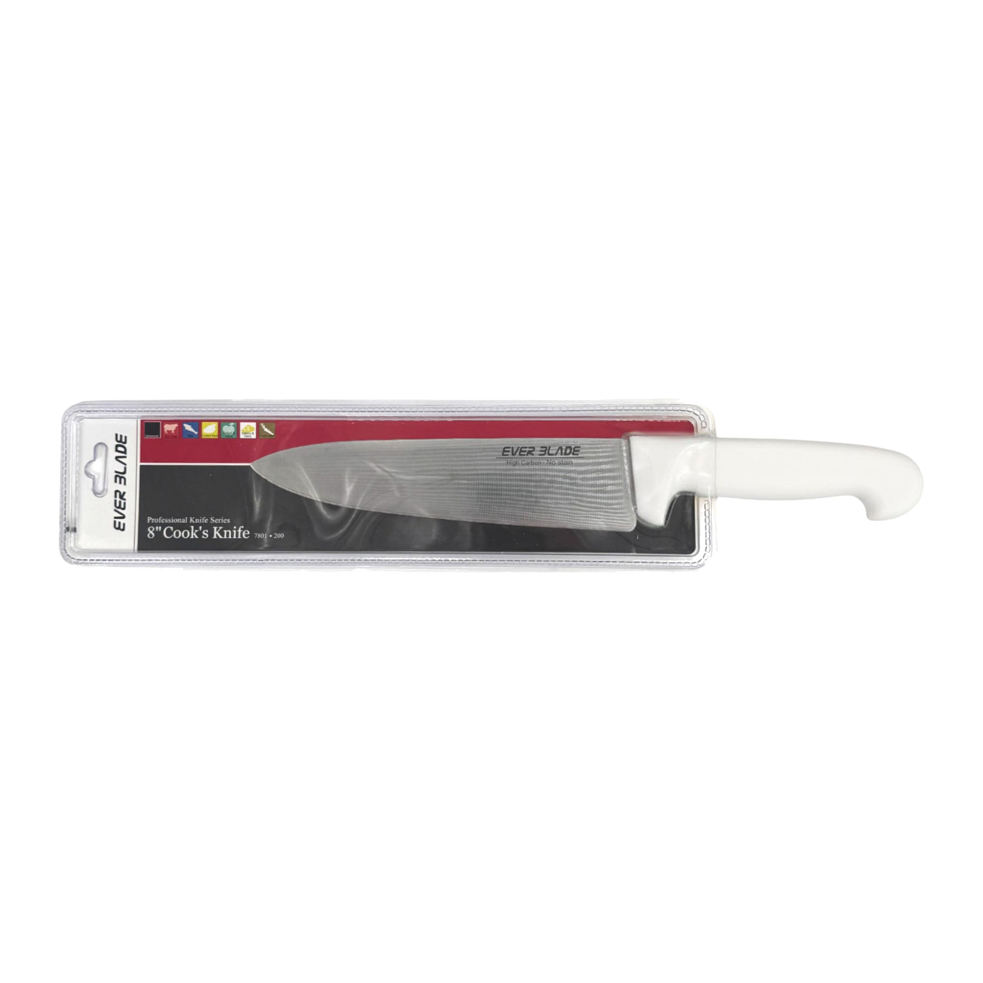 ever blade chef knife 200mm white handle packaging landscape view