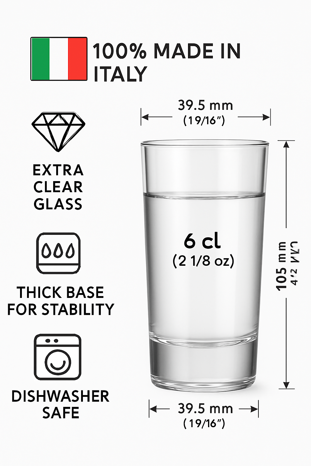 Indro Vodka Shot Glass, 60ml (6 pack) - Premium Home from Chabrias Ltd - Just £9.49! Shop now at Chabrias Ltd