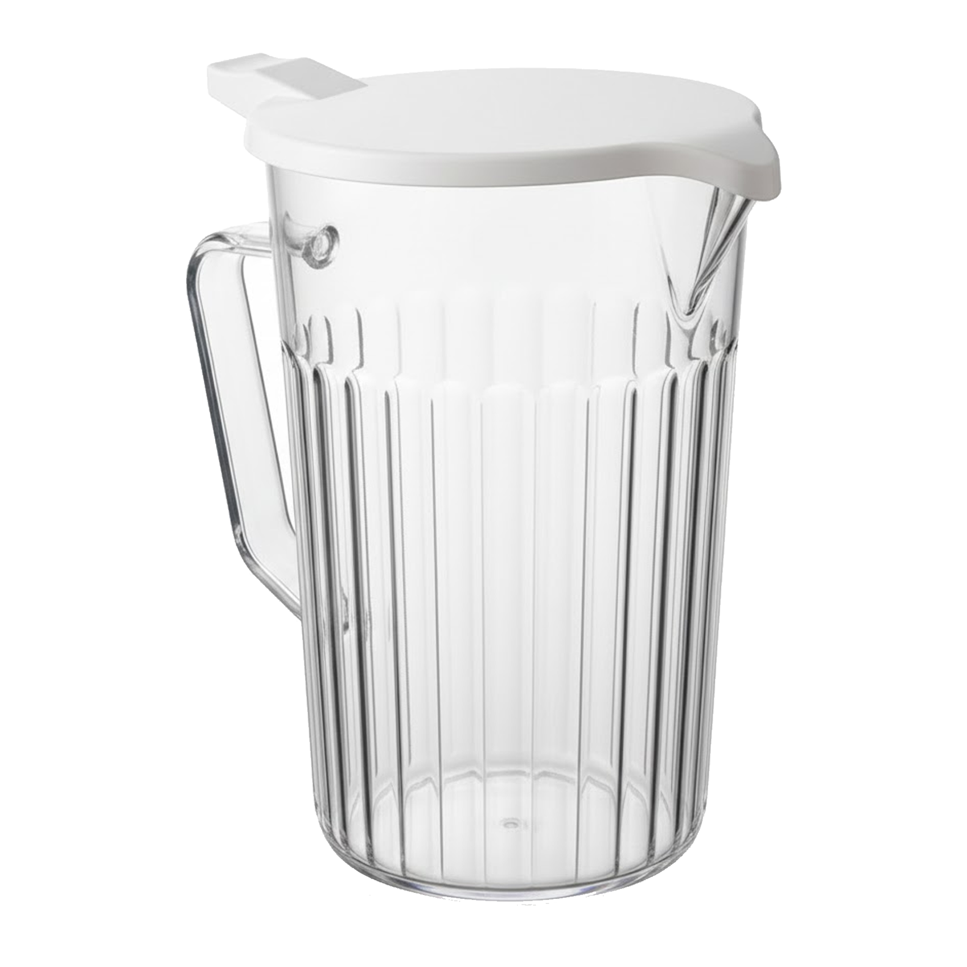 pack of 6 BPA free bedside water jugs with lids placed in hospital room, ideal for patient hydration and healthcare environments
