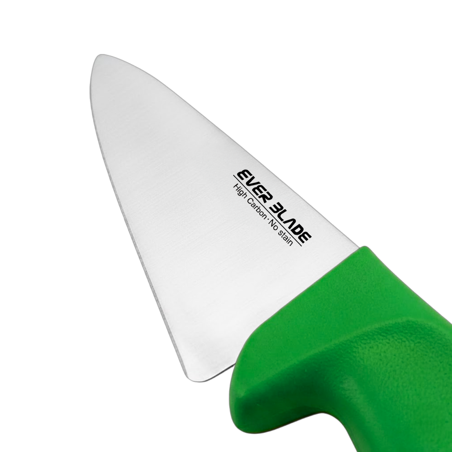 close up of japanese stainless steel blade on ever blade 200mm chef knife