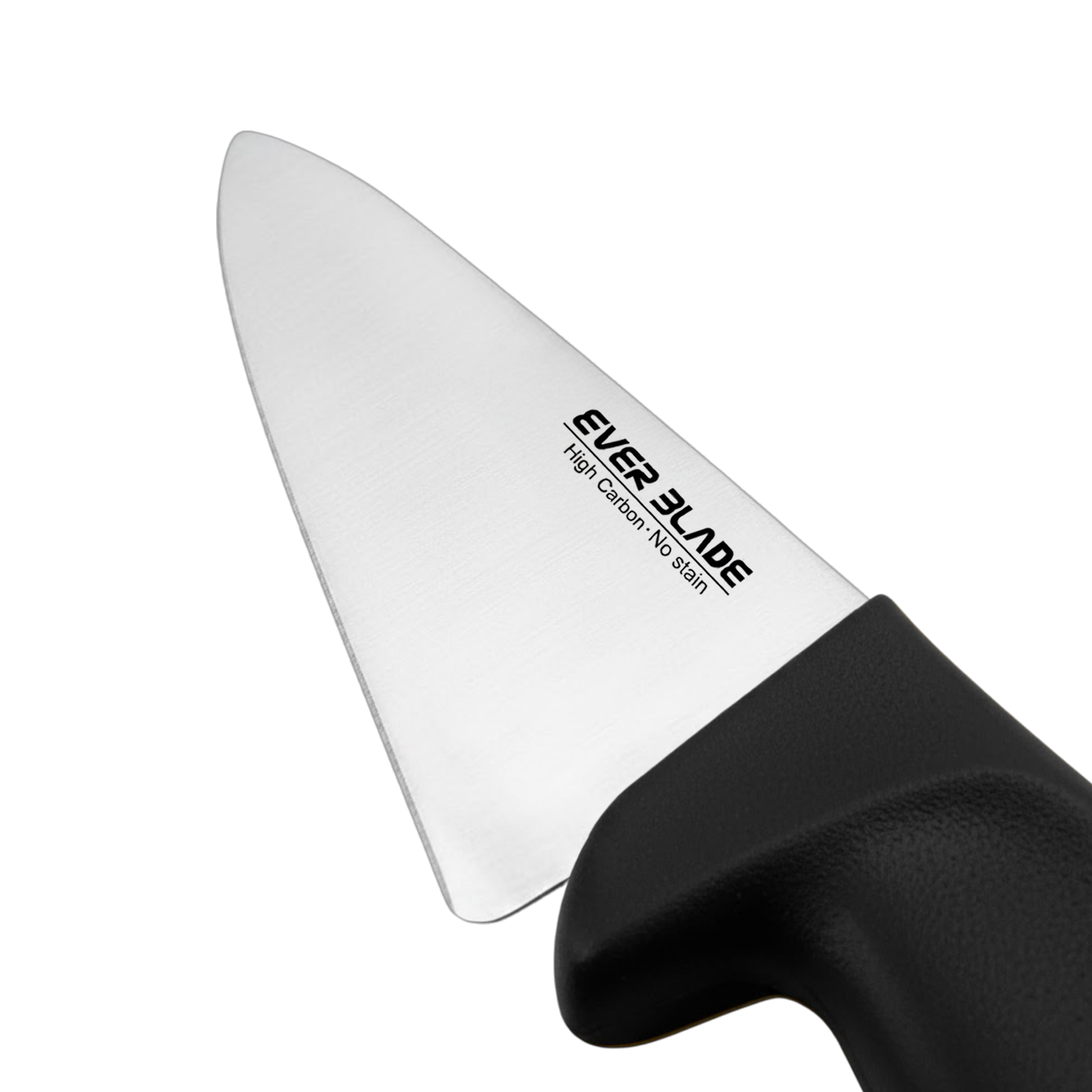 close up of japanese stainless steel blade on ever blade 200mm chef knife