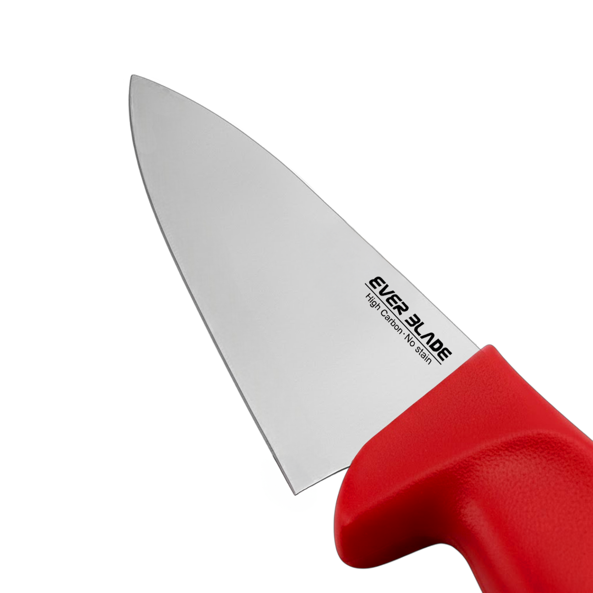 close up of japanese stainless steel blade on ever blade 250mm chef knife