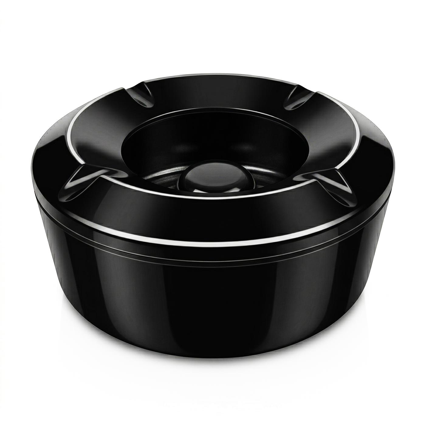 black melamine ashtray with lid windproof outdoor use
