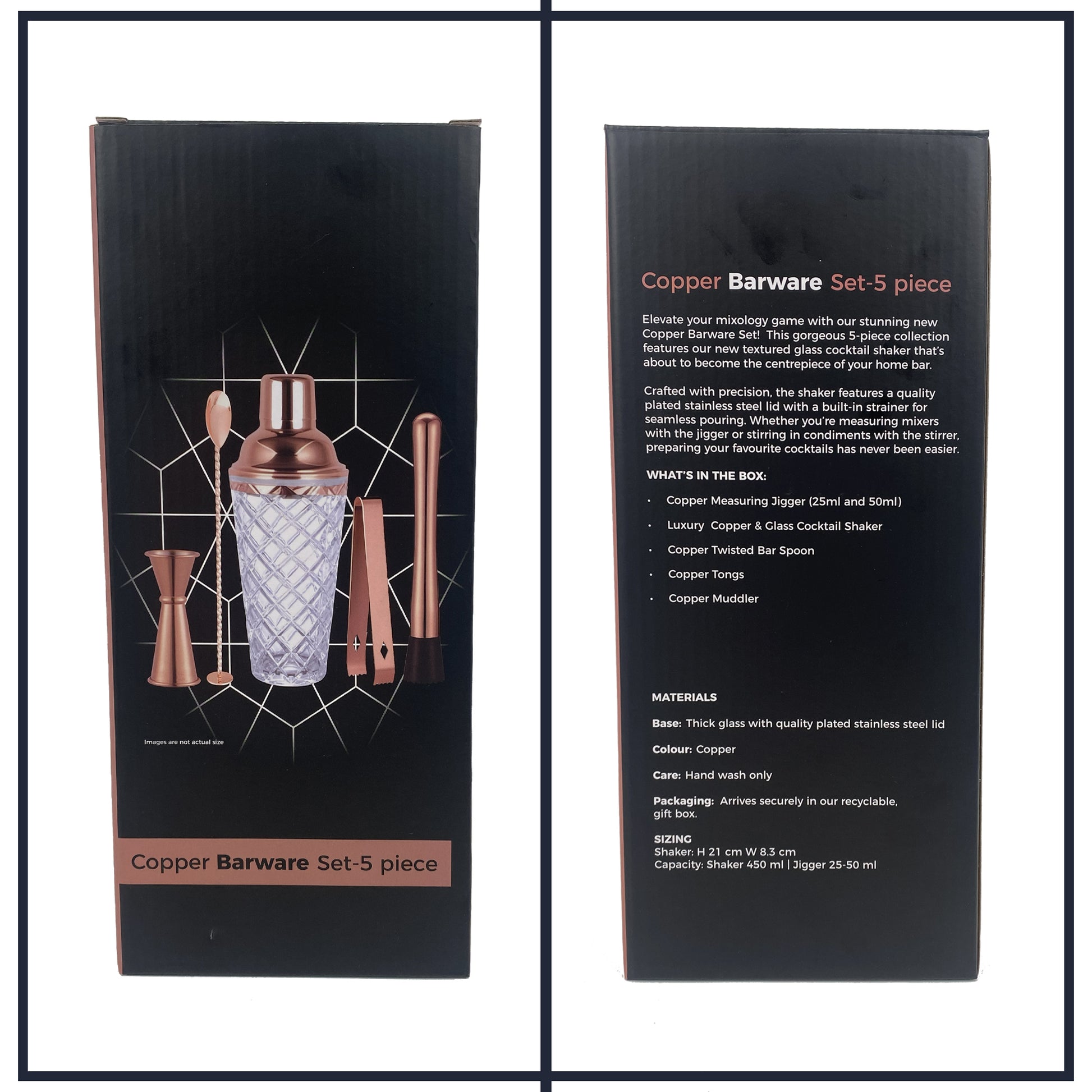 Luxury 5-Piece Copper Cocktail Kit  Bartender Set with Shaker, Jigger, Spoon, Muddler & Gift Box - Premium Bar Accessories from Chabrias Ltd - Just £21.99! Shop now at Chabrias Ltd