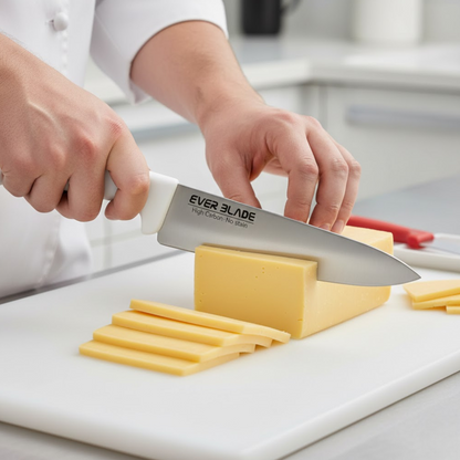 professional kitchen chef knife 200mm 8 inch with white handle used for bakery and dairy prep