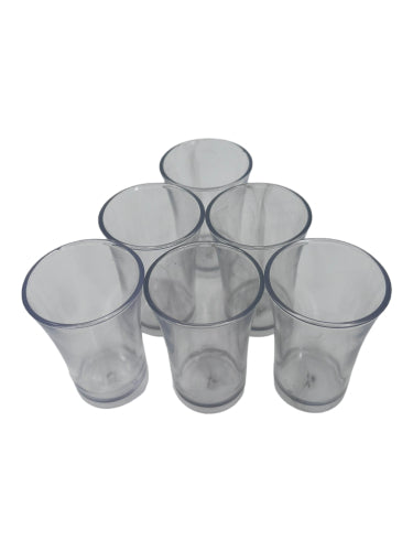 Pack of 6 Plastic Shot Glasses, 50ml