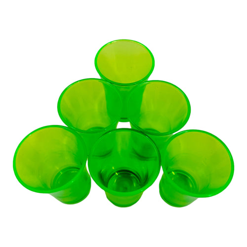 Pack of 6 Plastic Shot Glasses, 50ml