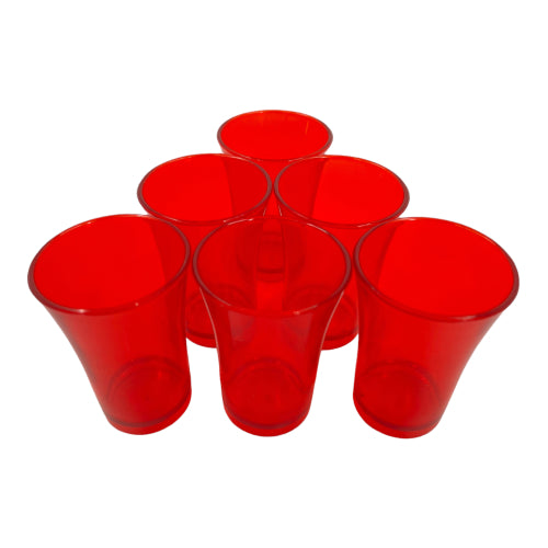 Pack of 6 Plastic Shot Glasses, 50ml