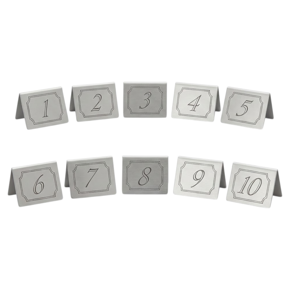 Stainless Steel Table Numbers 1–10 | Restaurant & Wedding Table Signs ...