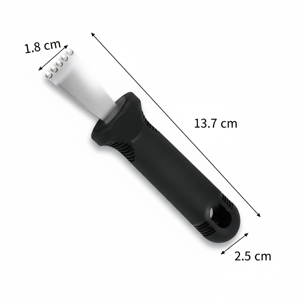 Lemon Zester Peeler, Professional Stainless Steel Zesting Tool for Gin Cocktails, Lime, Oranges - Kitchen Tool with Rubber Grip Handle - 146 mm (5.75")