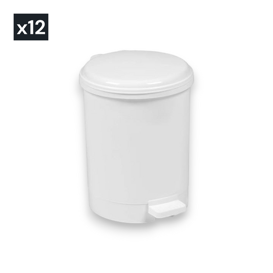 Plastic Pedal Bin, White, 3L (x12) - Premium Home from Chabrias Ltd - Just £119.99! Shop now at Chabrias Ltd