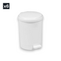 Plastic Pedal Bin, White, 20L (x6) - Premium Home from Chabrias Ltd - Just £159.99! Shop now at Chabrias Ltd