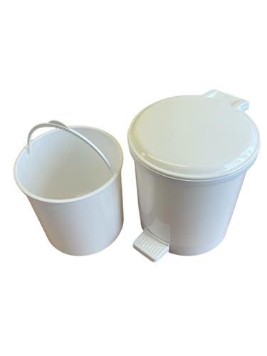 Pack of 6 White Pedal Bins, 20L