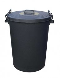 Black Clip Dustbin, 110L