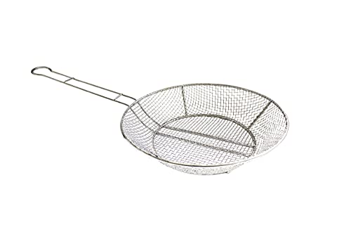 12" BBQ Open Frying Vegetable Pan Stainless Steel Cooking Fried Chicken Chip Fries Basket Tool - Premium Kitchen from Chabrias - Just £9.99! Shop now at Chabrias Ltd