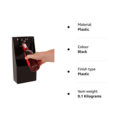 Beaumont Plastic TM Pub Bar Stand-Up/Wall Mounted Bottle Opener and Catcher, Black, 30cm x 15.2cm x 8.6cm - Premium BISS from Beaumont - Just £8.98! Shop now at Chabrias Ltd